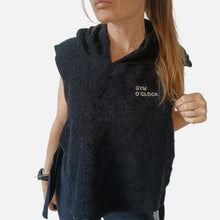 Load image into Gallery viewer, Black Sleeveless Poncho with embroidery
