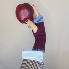 Load image into Gallery viewer, UN/PAIR Fingerless gloves Bordeaux Sky Blue Grey
