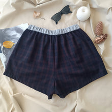Load image into Gallery viewer, Bordeaux pinstriped boxerina shorts with bordeaux checkered back
