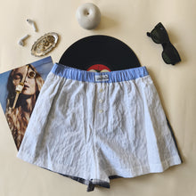 Carica l'immagine nel visualizzatore di Gallery, Boxerina Jacquard bianco e retro a scacchi grigi con tasche
