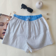 Load image into Gallery viewer, White shorts with black stripes and white back
