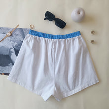 Load image into Gallery viewer, White shorts with black stripes and white back

