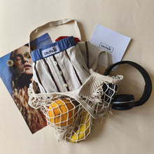 Carica l'immagine nel visualizzatore di Gallery, Boxerina a righe nere e rame con retro in pizzo rosso mattone con tasche

