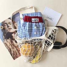 Carica l'immagine nel visualizzatore di Gallery, Boxerina Scacchi azzurri e retro Tulipani con tasche
