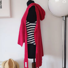 Load image into Gallery viewer, Red Sleeveless Poncho with embroidery
