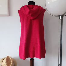 Load image into Gallery viewer, Red Sleeveless Poncho with embroidery
