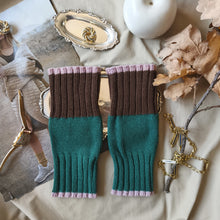 Load image into Gallery viewer, UN/PAIR Fingerless gloves Green Chocolate Pink
