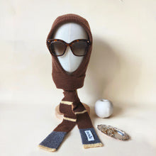 Carica l'immagine nel visualizzatore di Gallery, Cappuccio UN/PAIR Cioccolato, Riga Gialla, finale Grigio
