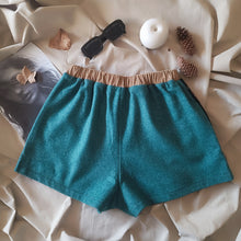 Load image into Gallery viewer, Bordeaux pinstriped boxerina shorts with bordeaux checkered back
