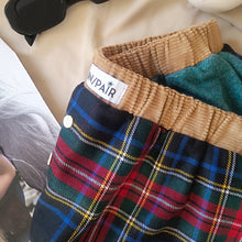 Load image into Gallery viewer, Bordeaux pinstriped boxerina shorts with bordeaux checkered back
