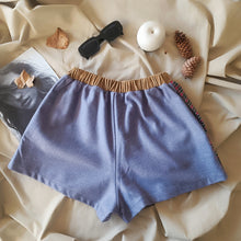 Load image into Gallery viewer, Bordeaux pinstriped boxerina shorts with bordeaux checkered back
