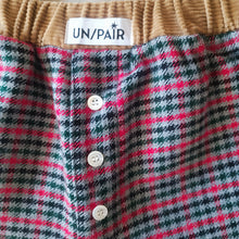 Load image into Gallery viewer, Bordeaux pinstriped boxerina shorts with bordeaux checkered back
