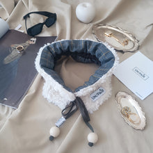 Load image into Gallery viewer, COLLAR UN/PAIR GREY CHECKS CREAM MONTONCINO
