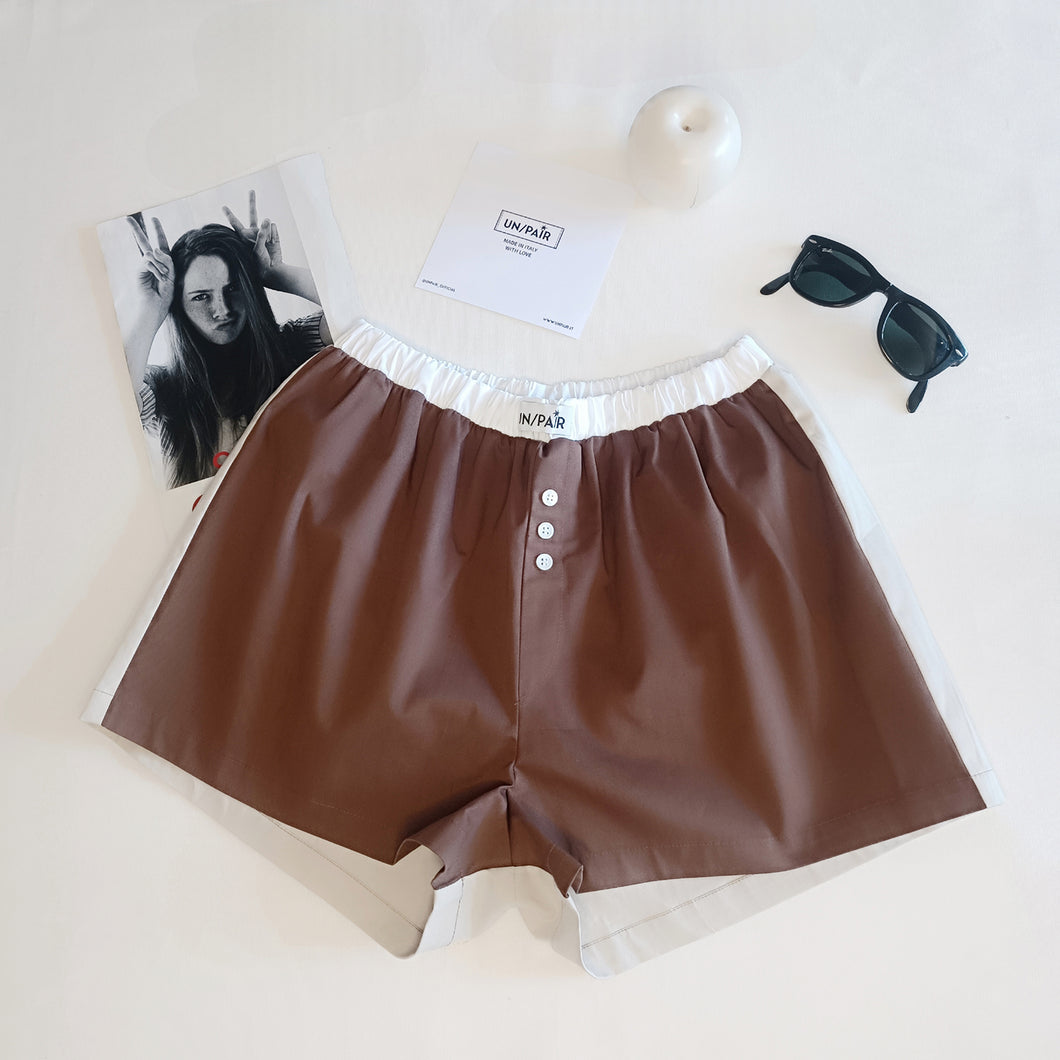 Hazelnut and Écru Shorts