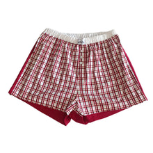Load image into Gallery viewer, Red checkered shorts with red back
