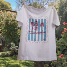 Load image into Gallery viewer, Light blue striped t-shirt in a frame
