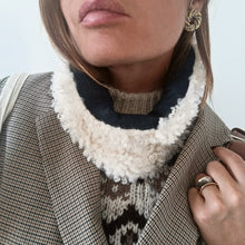 Load image into Gallery viewer, COLLAR UN/PAIR DENIM CREAM COAT WITH LIGHT BLUE TIE
