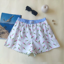Carica l&#39;immagine nel visualizzatore di Gallery, Boxerina Tulipani retro righe verdi con tasche
