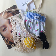 Carica l&#39;immagine nel visualizzatore di Gallery, Boxerina Tulipani retro righe verdi con tasche
