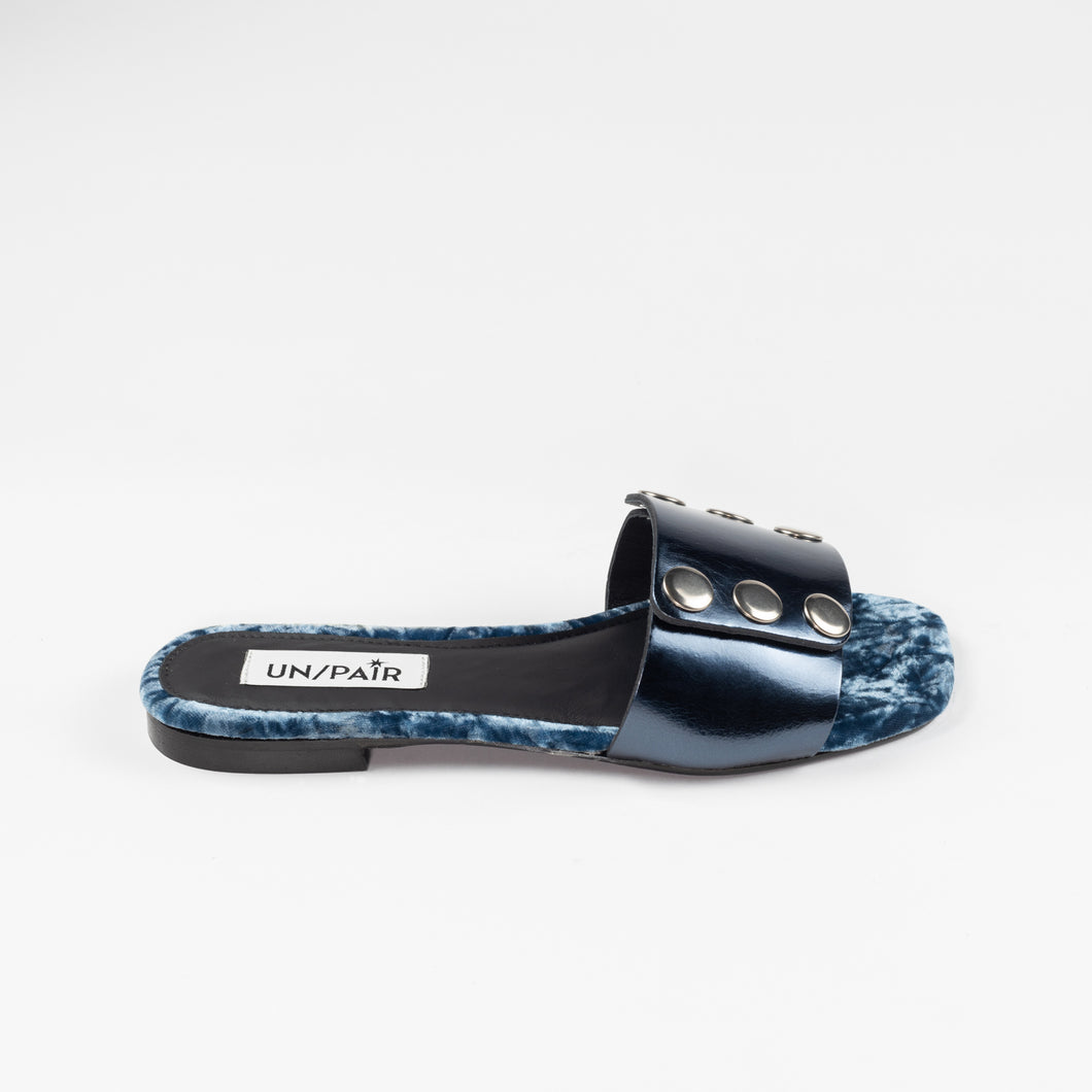Sandalo UN/PAIR Blu con terza mascherina argento