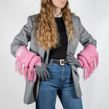 Load image into Gallery viewer, UN/PAIR glove with Pink fringes with black third
